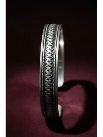 Erkek Gümüş Bileklik -Otantik Tasarım Erkek Gümüş Kelepçe Bileklik