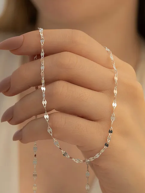 Kadın Gümüş Kolye - 2.5 mm Fırfır Model Gümüş Kolye