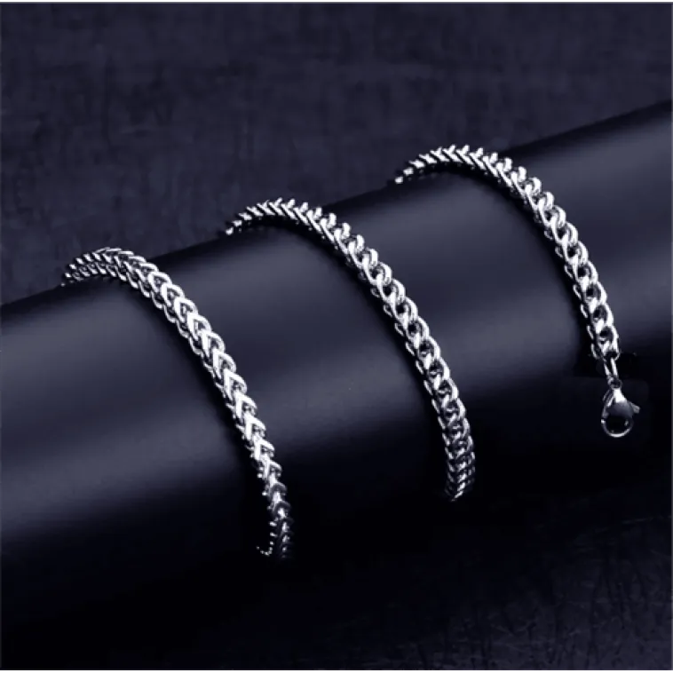 Erkek Çelik Kolye Kare Model 5mm Kalın Model Paslanmaz Çelik Kolye Erkek Çelik Kolye Kare Model 5mm Kalın Model Paslanmaz Çelik Kolye