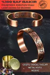 Kadın Erkek Saf Bakır Bileklik Içi Koruma Dualı Gravitür Model Metal Kutu Doğal Taşlar