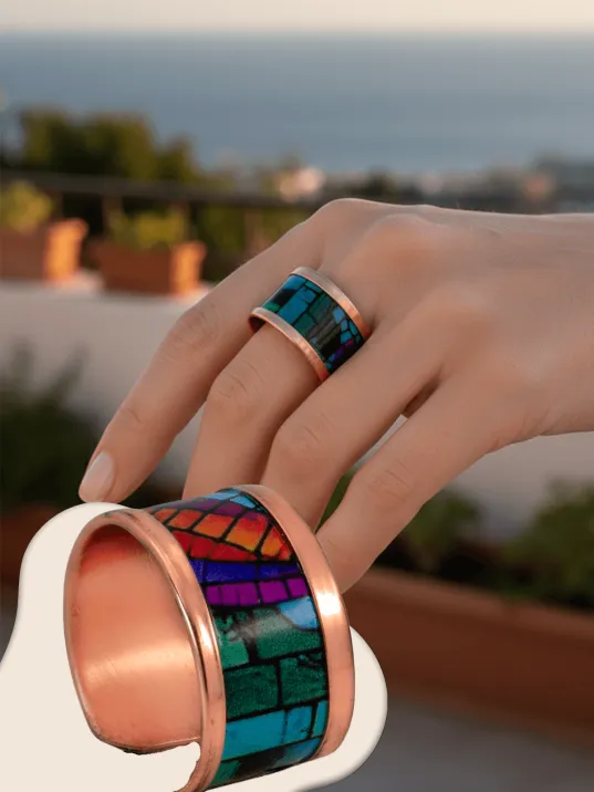 Kadın Bakır Yüzük - Nadia Model Özel Baskı Metal Kutu Ve Kuvars Taşı Kadın Bakır Yüzük - Nadia Model Özel Baskı Metal Kutu Ve Kuvars Taşı