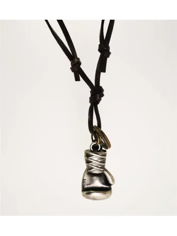 Büyük Boy Boks Eldiveni Erkek Deri Kolye Hakiki Deri