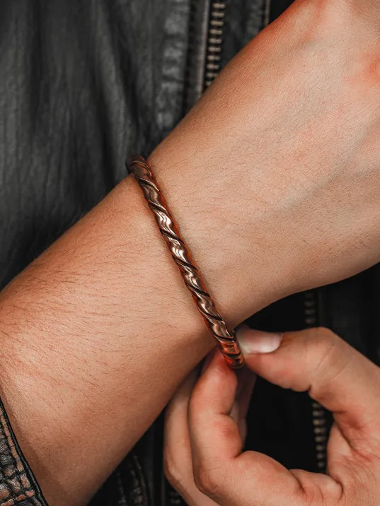 Erkek Bakır Bileklik - Sirayet Erkek Bakır Kelepçe Bileklik Bilezik