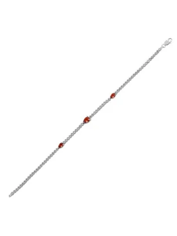 Leyan Yakut Taşlı Su Yolu Bayan Gümüş Bileklik Leyan Yakut Taşlı Su Yolu Bayan Gümüş Bileklik