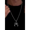 Akrep Erkek Gümüş Kolye - Gümüş Kral Zincirli Akrep Figürlü Erkek Kolye Akrep Erkek Gümüş Kolye - Gümüş Kral Zincirli Akrep Figürlü Erkek Kolye