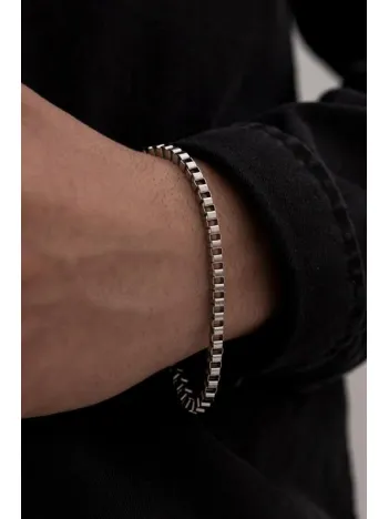 Erkek Çelik Bileklik - Küp Model Çelik Bileklik