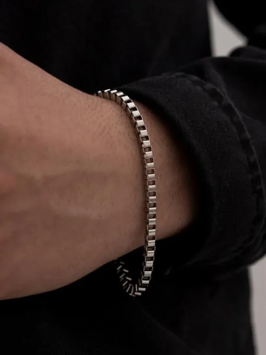 Erkek Çelik Bileklik - Küp Model Çelik Bileklik