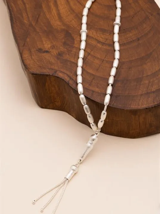 Gümüş Tespih Çizgili Büyük Boy 22gr