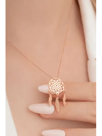 Düş Kapanı Bayan Gümüş Kolye Rose GKLALTDUSKP