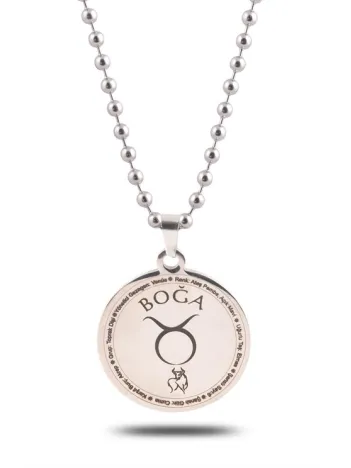 Boğa Burcu Kolye Kadın Erkek Çelik Kolye Top Zincir GKLBOGABURC-GMS