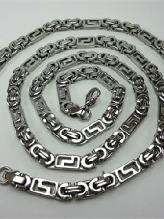 ERKEK ÇELİK KOLYE ZİNCİR VE ERKEK BİLEKLİK SET YASSI MODEL ERKEK ÇELİK KOLYE ZİNCİR VE ERKEK BİLEKLİK SET YASSI MODEL