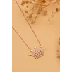 Zirkon Taşlı Rose Renk Kalpli Kral Tacı Kadın Gümüş Kolye GKLKRLTCIM1-ROS Zirkon Taşlı Rose Renk Kalpli Kral Tacı Kadın Gümüş Kolye GKLKRLTCIM1-ROS