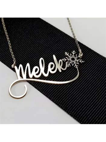 Kişiye Özel İsimli Kartanesi Bayan Gümüş Kolye