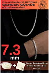 Erkek Gümüş Kolye Bileklik Set - Yassı Ezme Kral Gümüş Bileklik Set