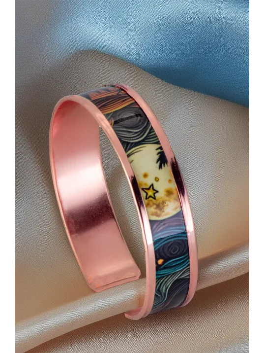 Kadın Bakır Bileklik - Space Model Özel Baskı Metal Kutu Ve Doğal Taşlar Kadın Bakır Bileklik - Space Model Özel Baskı Metal Kutu Ve Doğal Taşlar