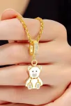 Kadın 18 Ayar Altın Kaplama Ayıcık Figürlü 925 Ayar Gümüş Kolye – Taş Detaylı Zarif Tasarım