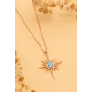 Kadın Gümüş Kolye - Rose Altın Kaplama Renk Mavi Opal Taşlı Kutup Yıldızı Gümüş Kolye Kadın Gümüş Kolye - Rose Altın Kaplama Renk Mavi Opal Taşlı Kutup Yıldızı Gümüş Kolye