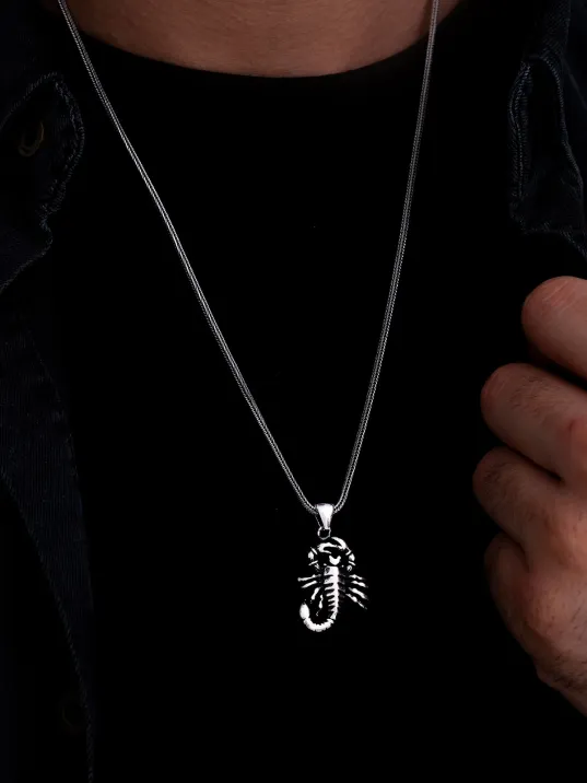 Erkek Gümüş Kolye - Akrep Figürlü Gümüş Model 2 Erkek Kolye