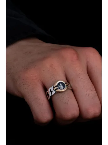 Erkek Gümüş Yüzük - Osmanlı Tuğrası İnce Kibar Erkek Yüzüğü Erkek Gümüş Yüzük - Osmanlı Tuğrası İnce Kibar Erkek Yüzüğü