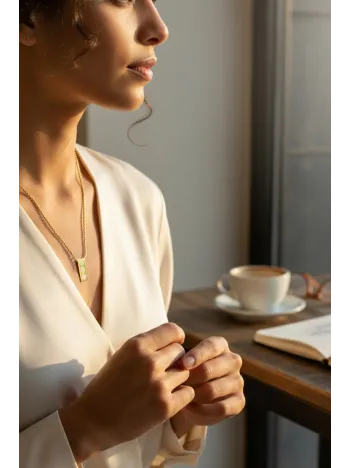 YantraX Zarif Çelik Kadın Kolye Sayı Sekansları ve Sri Yantra ve Kubera Yantra Sembolü Paslanmaz