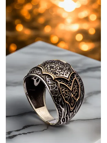 Erkek Kalkan Motifli Etnik Desen İşlemeli Siyah Zirkon Taşlı 925 Ayar Gümüş Yüzük Erkek Kalkan Motifli Etnik Desen İşlemeli Siyah Zirkon Taşlı 925 Ayar Gümüş Yüzük