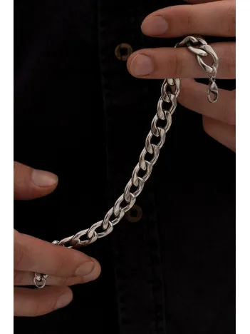 Erkek Bileklik - Gurmet Erkek Çelik Bileklik 11 Mm Kalın Model