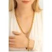Kadın Çelik Kolye Bileklik Set - Altın Kaplama Sarmal Model Çelik Bileklik Kolye Set Kadın Çelik Kolye Bileklik Set - Altın Kaplama Sarmal Model Çelik Bileklik Kolye Set