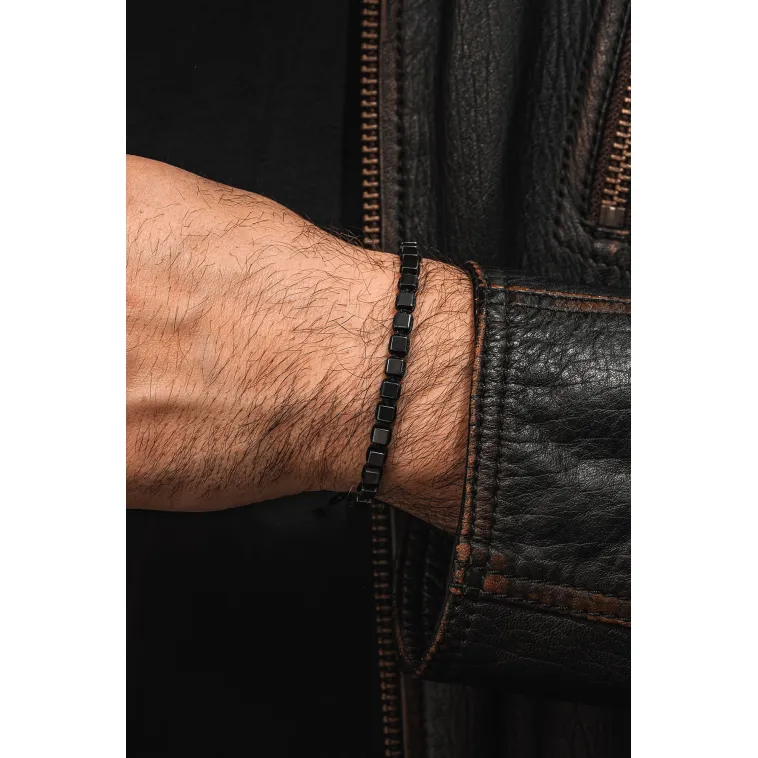 Erkek Kadın Doğal Taş Bileklik - Siyah Hematit Doğal Taşlı Makrome Küp Model Unisex Bileklik Erkek Kadın Doğal Taş Bileklik - Siyah Hematit Doğal Taşlı Makrome Küp Model Unisex Bileklik