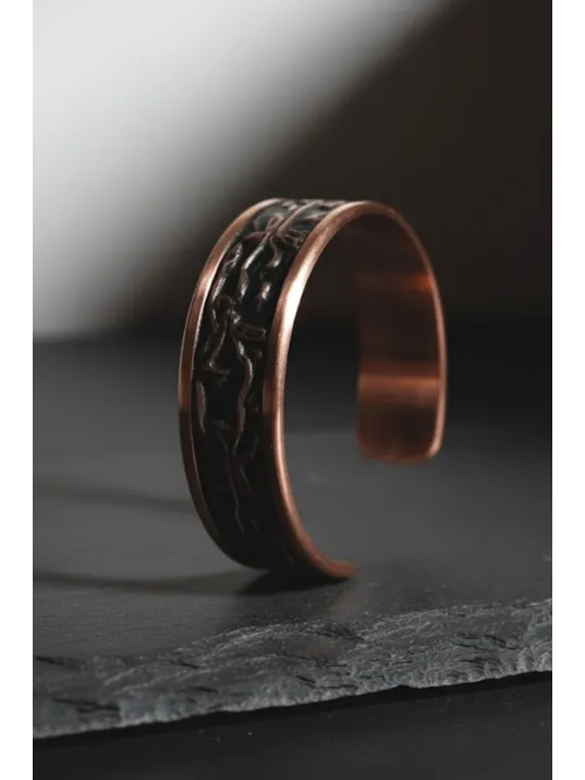 Kadın Bakır Set - Siyah Gece Büyüsü Model Bakır Kadın Kolye Bileklik Yüzük Küpe Set