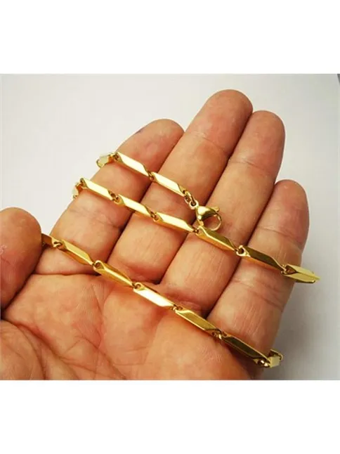 Erkek Gold İnce Zincir Çelik Kolye