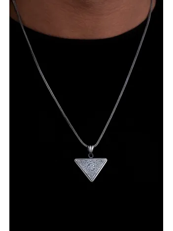 Muhammed Yazılı Içerisinde Cevşen Bulunan Model 2 Gümüş Muska Erkek Kolye Zincir