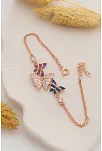 Kadın Gümüş Bileklik - Rose Kelebek Model Kadın Gümüş Bileklik Gblklbkmdl1-ros