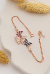 Kadın Gümüş Bileklik - Rose Kelebek Model Kadın Gümüş Bileklik Gblklbkmdl1-ros
