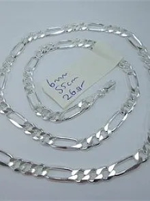 FİGARO GÜMÜŞ ERKEK KOLYE ZİNCİR KALIN MODEL 6MM