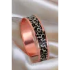 Kadın Bakır Bileklik Yüzük Set - Leopar Model Özel Baskı Metal Kutu Ve Kuvars Taşı Kadın Bakır Bileklik Yüzük Set - Leopar Model Özel Baskı Metal Kutu Ve Kuvars Taşı
