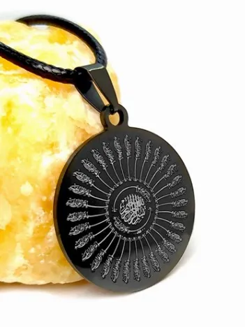 35 Besmele Bayan Erkek Çelik Deri Kolye