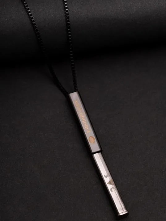 Erkek Çelik Kolye - Açılabilir Spotify Çelik Bar Çelik Kolye