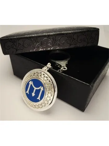 Tuğralı Ve Iyı Diriliş Bayraklı Mavi 925 Ayar Gümüş Anahtarlık 24gr