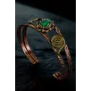 Kadın Bakır Bileklik - Yeşil Malahit (Malakit) Doğal Taşlı Otantik Model El İşçiliği Tasarım Bilezik Kadın Bakır Bileklik - Yeşil Malahit (Malakit) Doğal Taşlı Otantik Model El İşçiliği Tasarım Bilezik
