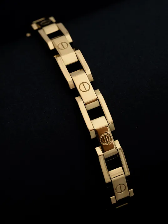 Erkek Çelik Bileklik - Altın Kaplama Sarı Renk Çelik Bileklik