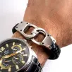 Ottoman Kelepçe Model Deri Çelik Erkek Bileklik Ottoman Kelepçe Model Deri Çelik Erkek Bileklik