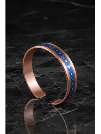 Kadın Bakır Bileklik - Lola Model Özel Baskı Metal Kutu Ve Kuvars Taşı