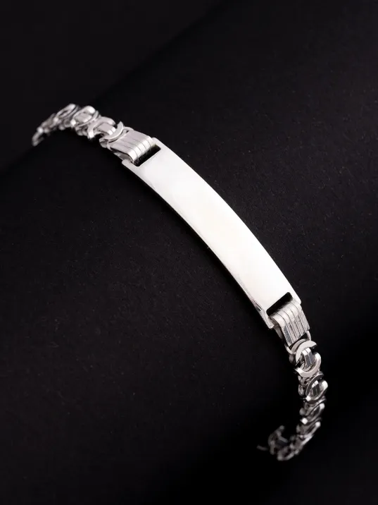 Erkek Gümüş Bileklik - 7mm İsim Yazılabilir Parlak Euro Kral Gümüş Bileklik Erkek Gümüş Bileklik - 7mm İsim Yazılabilir Parlak Euro Kral Gümüş Bileklik