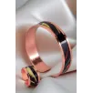 Kadın Bakır Bileklik Yüzük Set- Sofia Model Özel Baskı Metal Kutu Ve Kuvars Taşı Kadın Bakır Bileklik Yüzük Set- Sofia Model Özel Baskı Metal Kutu Ve Kuvars Taşı