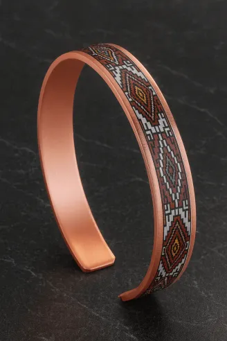Kadın Bakır Bileklik - Rosewhite Model Özel Baskı Metal Kutu Ve Kuvars Taşı
