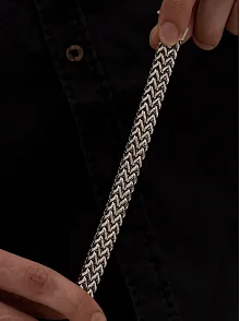 Çift Sıra Örüm Desen Erkek Çelik Bileklik CBLGMSOTCSO