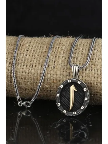 Elif Oval Model 925 Ayar Gümüş Erkek Kolye