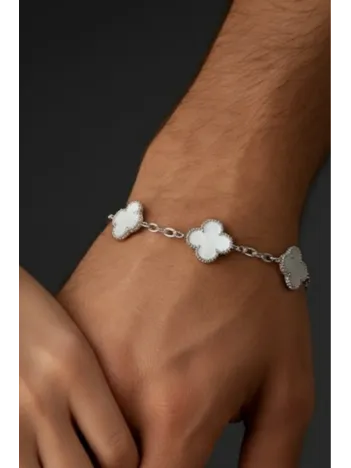 Kadın Bakır Bileklik - Lale Model Kadın Bakır Kelepçe Bilezik Metal Kutu Ve Doğal Taşlar