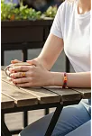 Kadın Bakır Bileklik Yüzük Set - Sun Love Model Özel Baskı Set Metal Kutu Ve Doğal Taşlar