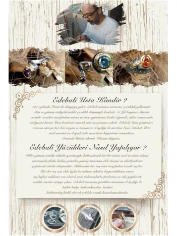 Kadın Edebali Usta Özel Tasarımı Zeyrek Gümüş Yüzük